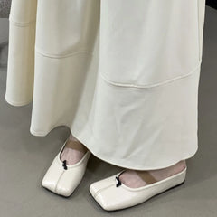 LIZAKOSHT  -  New Designer Soft Bottom Flat Slippers Women Concise Square Toe Shallow Mary Jane Shoes Fashion Backless Dress Shoes for Women