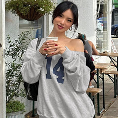 LIZAKOSHT - Y2K Graphic Tops Streetswear Women Fall Winter Clothes Sexy T Shirts Casual Blouses Fashion Sweatshirts Pullover Long Tops