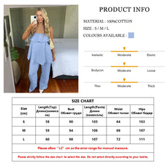 LIZAKOSHT  -  Casual Blue Ladies Pajama Suit Backless Nightie Sexy Tank Tops Nightwear Spaghetti Strap Nightgown Pants Home Clothes