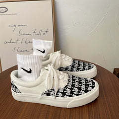 LIZAKOSHT - All-Match Mixed Colors Espadrille Shoes Casual Female Sneakers Small New Lace-Up Fabric Leisure Canvas Shoes