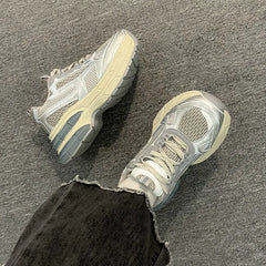 LIZAKOSHT - Women's Shoes Casual Shoes Spring Tennis Female Woman-shoes Sneakers Platform Trainers Roses Thick Sole Retro Leisure