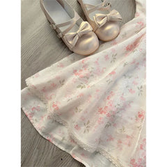 LIZAKOSHT  -  Kawaii Floral Mini Dress Women Japanese Lolita Cute Bow Ruffles Patchwork Dresses Summer Korean Fashion Bodycon A Line Vestidos