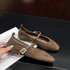 LIZAKOSHT  -  Spring New Women Flat Shoes Fashion Round Toe Ladies Elegant Mary Jane Shoes Soft Flat Heel Dress Single Shoes New Woman