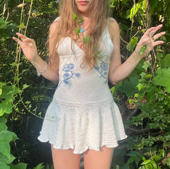 LIZAKOSHT - Cute Halter Harajuku Soft Classic Fashion Dress Women Tide Y2K Maiden Frock Chic 90s Female Sleeveless emo Soft Pattern Sundress