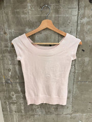 LIZAKOSHT - Pink Knitted T-shirts Woman Summer Scoop Neck Short Sleeve Slim T-shirts Female Casual Simple Solid Elegant Cotton Crop Tops