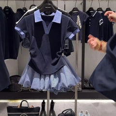 LIZAKOSHT - Japanese Preppy Style Elegant 2 Piece Sets Y2k Women JK Plaid Design Mini Skirt Suits Female Chic Korean Popular Clothes Summer