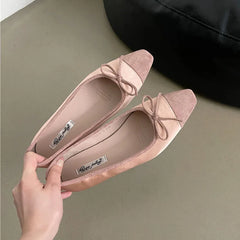 LIZAKOSHT - Spring New Brand Women Flat Shoes Fashion Round Toe Shallow Slip On Ladies Elegant Ballerina Shoes Dress Boat Shoes New