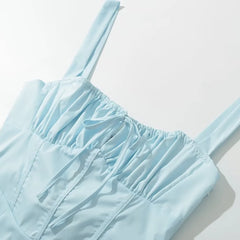 LIZAKOSHT - New European and American Women's Suspenders with Slit Dresses in Summer