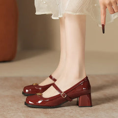 LIZAKOSHT - Patent Leather Ballet Flats Square Toe Female Shoes Loafers With Fur Soft Casual Sneaker Autumn Women's Heels Modis Dress Slip-o