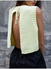 LIZAKOSHT - Street Knit Women Vest Sweater Elegant Lace Up Sleeveless Backless Female Sweaters 2024 Spring Summer Casual Lady Outwear