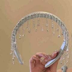 LIZAKOSHT - 1PC Diamond Tassel Flocking Hair Bands for Women Delicate Fashion Hair Accessories Premium Sense Simple Versatile Hair Accessori