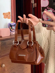 LIZAKOSHT - Sweet Cool Handle Black Messenger Bag Women Hot Girls Pu Leather Y2k Hand Bag Purse Ladies Vintage Casual Crossbody Bags