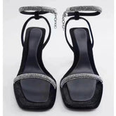 LIZAKOSHT - Fashion New Women's Sandals Sexy Luxury Rhinestones Peep Toe Slipper Ladies Elegant Banquet High Heels Sandalias