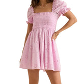 LIZAKOSHT  -  Women s Ruffle Sleeve Floral Print V-Neck Wrap Dress with Tie Waist and Ruffle Hem Knee-Length A-Line Dress