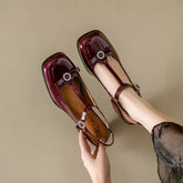 LIZAKOSHT - Gorgeous Bow Rhinestone High Heel Shoes British Style Straps Casual Versatile Leather Shoes Party Wedding Lolita Women's Shoes