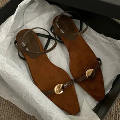 LIZAKOSHT - Designer Women Heeled Sandals Buckle Shoes Elegant Luxury Shoes Woman Summer Fashion Slides Flip Flops 2025 Sandalias De Mujer