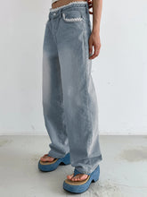 LIZAKOSHT  -  Streetwear Baggy Lace Jeans Women Harajuku Low Waist Jean Pant Y2K Vintage Casual Straight Washed Denim Trousers Korean