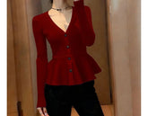 LIZAKOSHT - Winter Fashion High Knowledge Dressing Style Atmosphere Light Luxury Beautiful Knitted Top for Women