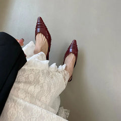 LIZAKOSHT  -  Fashion Spring Slingback Sandals Women Half Wrap Pointy Toe Designer Low Heel Shoes Elegant Shallow Pumps Party Dress Mules