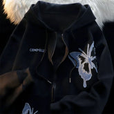 LIZAKOSHT - Women Clothing Y2k Hoodies Jackets Streetwear BF Casual Sweatshirts Oversized Tops Chic Hooded Butterfly Hoodie Ropa Mujer