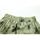 LIZAKOSHT - Women's Green Floral Printed Bow Lace-up Slimming Skirts Summer High Waist A-line Mid-length Temperament Skirt Female Clothing