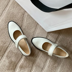 LIZAKOSHT - Fashion Pumps New High Quality Genuine Leather Round Head Mid Heel Simple Mary Jane Shoes Daily Commuter Women's Shoes