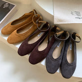 LIZAKOSHT - Brand Autumn Women Flat Shoes Ladies Round Toe Mary Jane Shoes Soft Sole Shallow Slip On Ballerinas Shoe Dree Shoes Mule