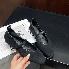 LIZAKOSHT  -  Spring New Women Flat Shoes Fashion Round Toe Ladies Elegant Mary Jane Shoes Soft Flat Heel Dress Single Shoes New Woman