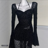 LIZAKOSHT - Luxury Rhinestones See-through Outfit swimwear Women Sexy Mesh See Through Bikini Set Hot Girl Y2k One-piece camisole Swimsuits