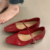 LIZAKOSHT - New Spring Flat Ballet Shoes Red Shallow Fashion Pointed Toe Ladies Mary Jane Shoes Women Casual Loafer Ballerinas Mujer