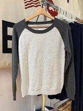 LIZAKOSHT - Grey Contrast Color Sweaters Woman Raw Hem Round Neck Long Raglan Sleeve Cotton Knitwear Autumn Casual Vintage Pullover Tops