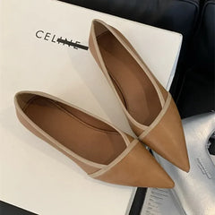 LIZAKOSHT - Luxury Designer Elegant Pointed Toe Women Pumps Autumn Comfort Soft Leather Wedge Shoes Women Shoes Office Flats Loafers