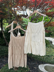LIZAKOSHT - Summer Mori Women Small Fresh Embroidery Cotton And Linen Vest Solid Color Loose Top