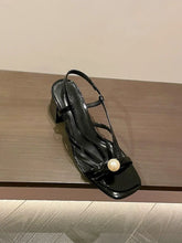 LIZAKOSHT - Sandals for Women Rhinestones Footwear Diamond Summer Heeled Ladies Shoes Silver Pumps High Heels Open Toe Square Shoe F H