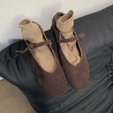 LIZAKOSHT  -  New Brand Women Flats Ladies Casual Ballet Shoes Round Toe Shallow Slip On Soft Leather Eelgant Dress Shoes Mujer