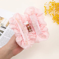 Lizakosht New Elegant Silk Chiffon Large Hair Claw Women Fashion Flower Bow Barrettes Clamps Clips Ponytail Holder Hair Accessories