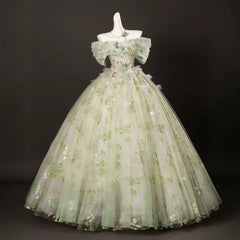 LIZAKOSHT - Light Green Elegant Evening Gown with A High-end Feel, New Sen Style Banquet Host Art Exam Fluffy Skirt