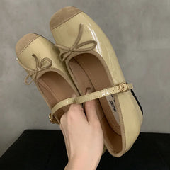 LIZAKOSHT  -  Autumn Women Round Toe Mary Jane Shoes Fashion Low Wedge Heel Ladies Elegant Ballerinas Shoes Round Toe Baot Shoes New Woman