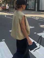 LIZAKOSHT  -  Autumn Vest Women Vintage Sleeveless Jacket Female Casual Loose Basic O-Neck Coat Ladies Elegant Fashion Vest Tops Streetwear
