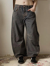 LIZAKOSHT - Washed Design Banana Denim Pant Y2k Vintage Low Waist Loose Wide Leg Trousers Harajuku Female Autumn Chic Straight Jean