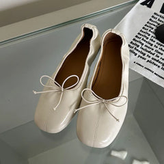 LIZAKOSHT - New Spring Autumn Fashion Ladies Shoes Ballet Flats Butterfly-Knot Soft Round Toe Female Dance Casual Women Flat Slip On Shoes