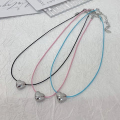 LIZAKOSHT - European and American Novel Simple Loves Pendant All-matched Clavicle Chain Adjustable Color Rope Cold Wind Necklace Dropship