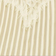 LIZAKOSHT - Sexy Women Apricot Spliced Lace Slash Collar Front Pleated Camisole Women Hem Asymmetry Tank Tops Waist Crop Top Camis