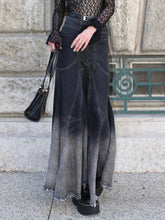 LIZAKOSHT - Women's A-line Denim Skirt Vintage 90s Aesthetic Y2k Long Cowboy Skirt Harajuku Korean Emo Jean Skirt 2000s Clothes Summer