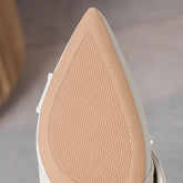 LIZAKOSHT - New Women 2.5cm High Heels Retro Style Pumps Female Elegant Pearl Pointed Toe Block Heels Lady Fashion Shallow Party Shoes