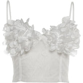 LIZAKOSHT - Sexy Dating 2-Piece Set Women Appliques Shirring Jacquard Camisole+Zip Furry Peach Hip Skirt Hottie Party Clubwear