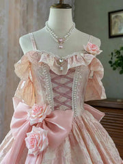 LIZAKOSHT - Japan Pink Lolita Wedding Floor-Length Dress Gorgeous Adult Formal Dress Heavy Industry New