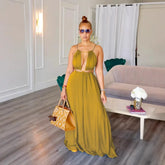LIZAKOSHT - Long Dress Women Dresses Sexy Sling Sleeveless A Line Vestidos Streetwear Backless Elegant Beach Y2k Streetwear Hollow Out