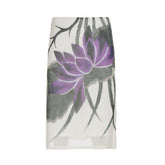 LIZAKOSHT - Summer Women Lotus Flower Print Long Skirt Elegant High Street Casual Mid Length Skirts Holiday Style Low Waist Skirt