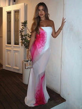 LIZAKOSHT - Summer Chiffon Printed Maxi Dress Women Patchwork Backless Slim Contrast Elegant Party Dress Ladies New Long Dress